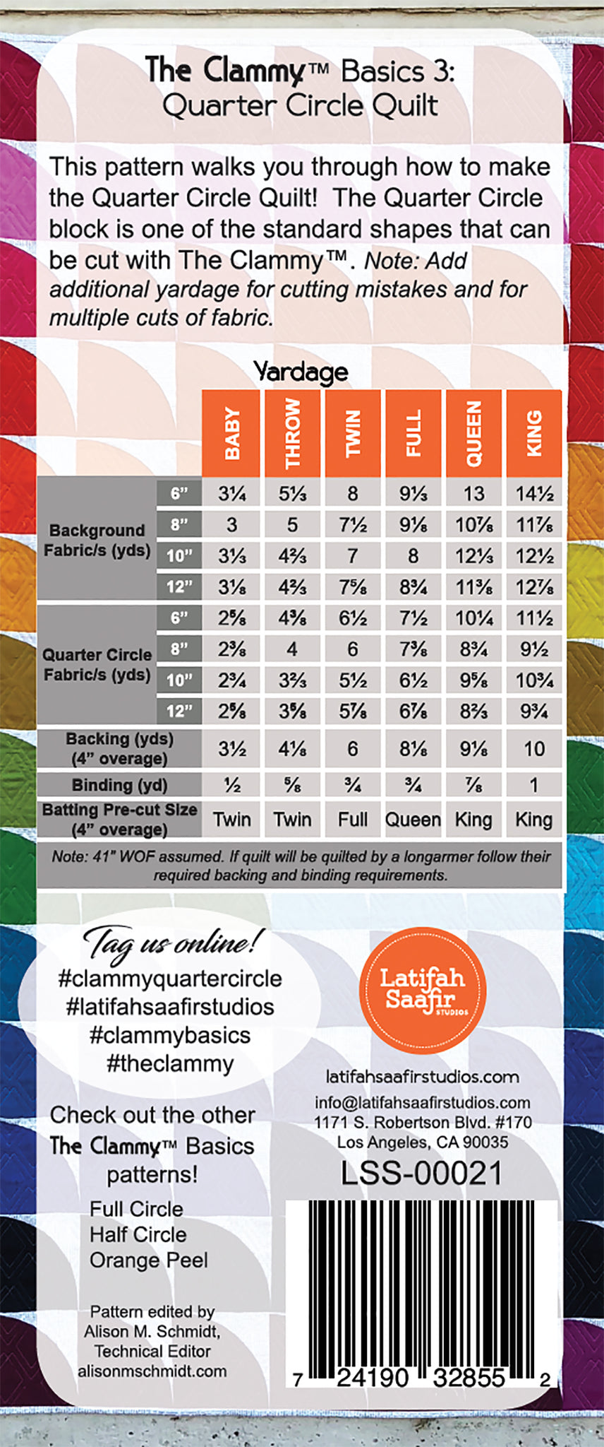 PRE ORDER - Clammy Basics 3: Quarter Circle Quilt