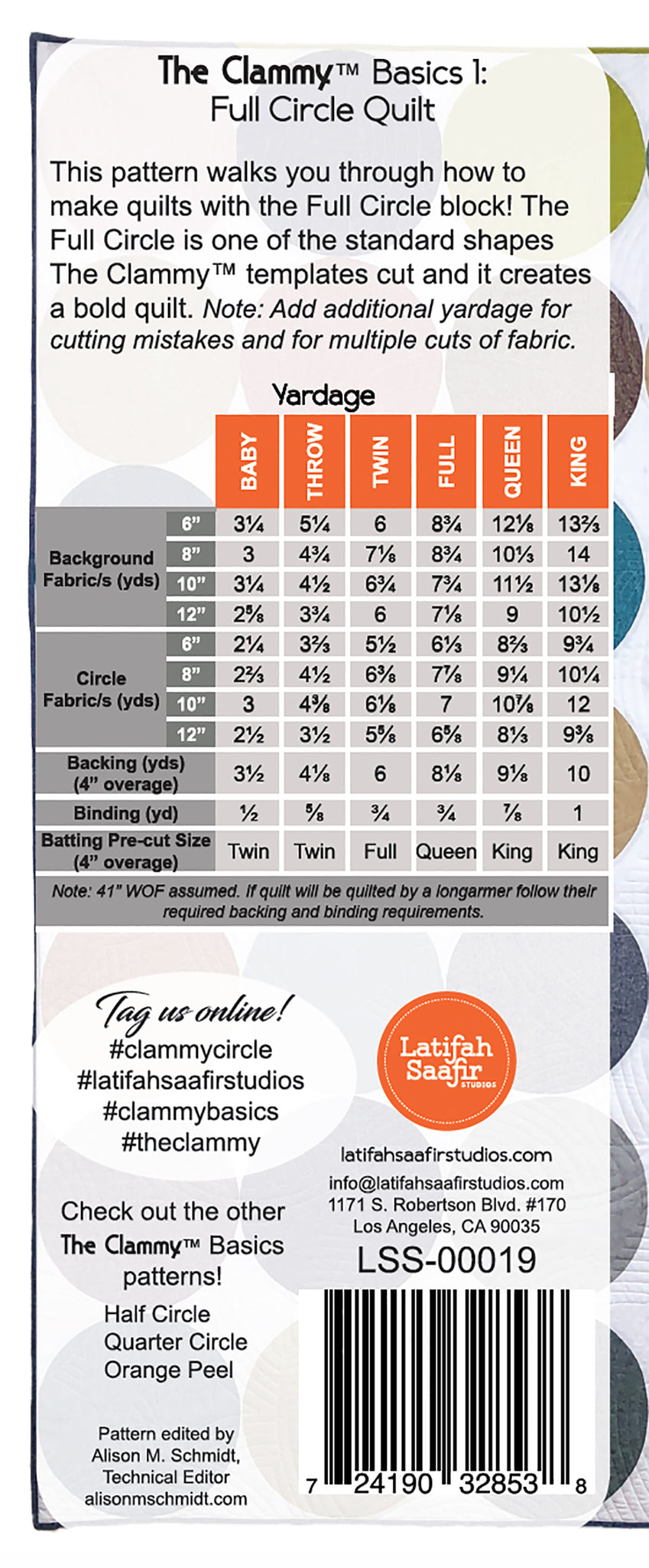 PRE ORDER - Clammy Basics 1: Full Circle Quilt