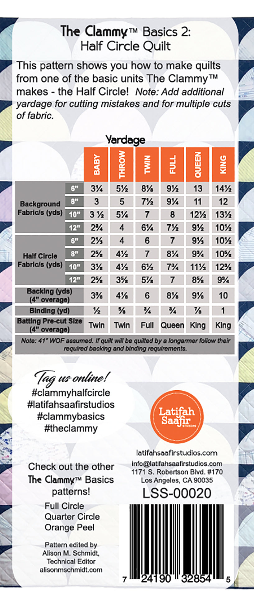 PRE ORDER - Clammy Basics 2: Half Circle Quilt