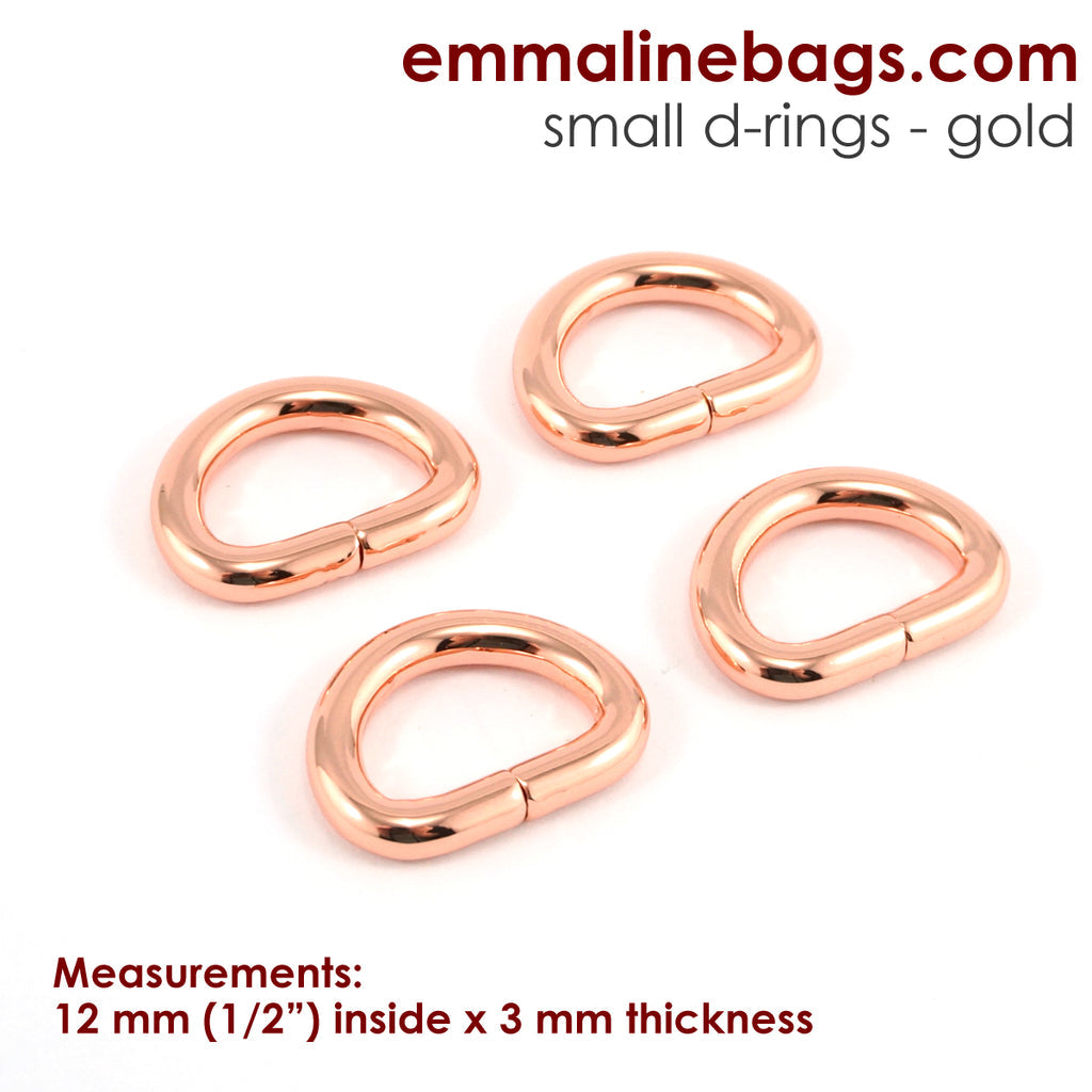 D-rings: 1/2" Rose Gold - 4 Pack