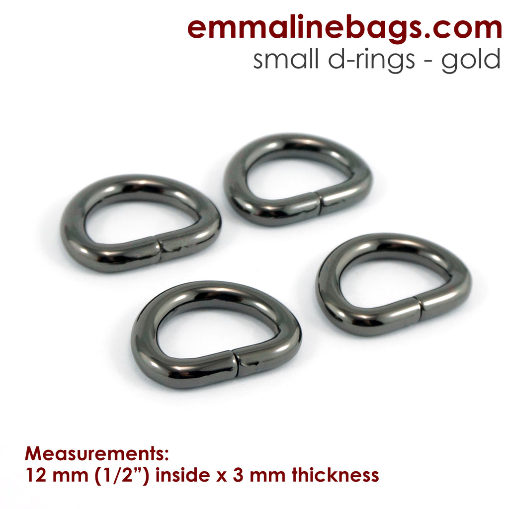 D-rings: 1/2" Gunmetal - 4 Pack