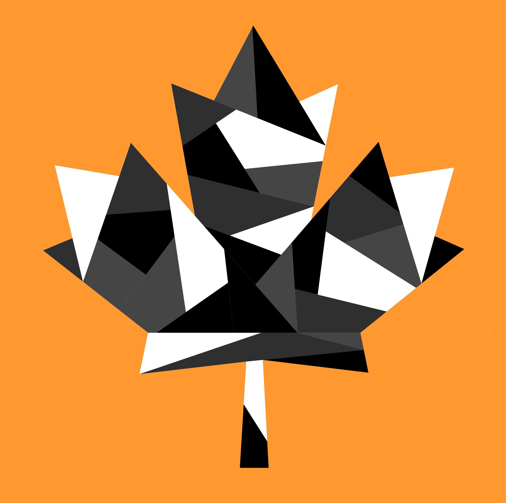 Maple Leaf Paper Pieced Pattern Block PDF Copy - Kristy Lea