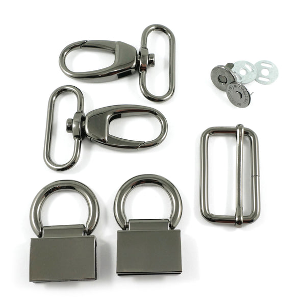 Hardware Kit - The Double Flip Shoulder Bag by Emmaline Bags - Gunmetal