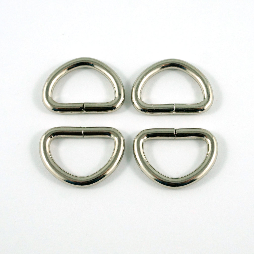 D-rings: 1/2" Nickel - 4 Pack