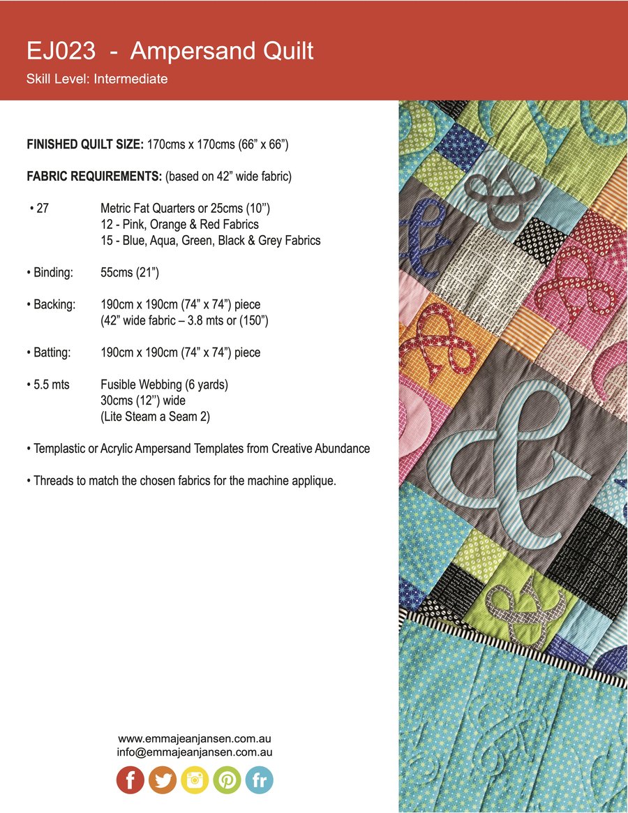Ampersand Quilt Pattern