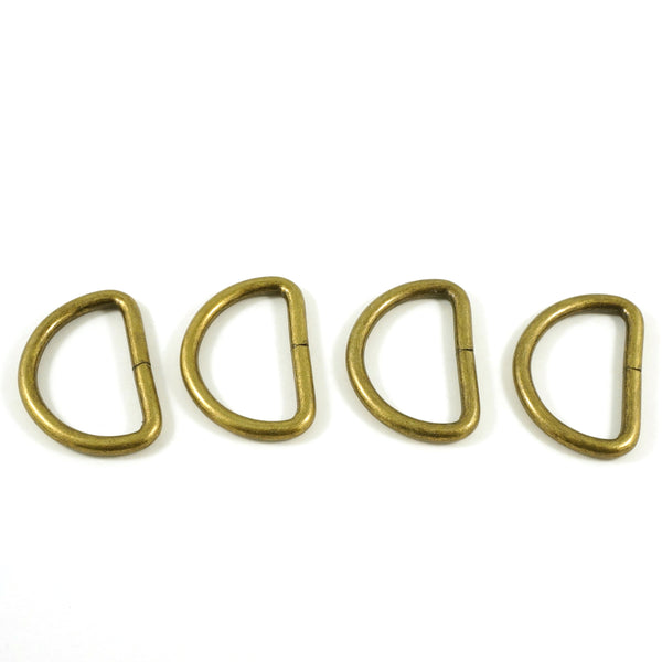 D-rings: 1 1/4" Antique Brass - 4 Pack