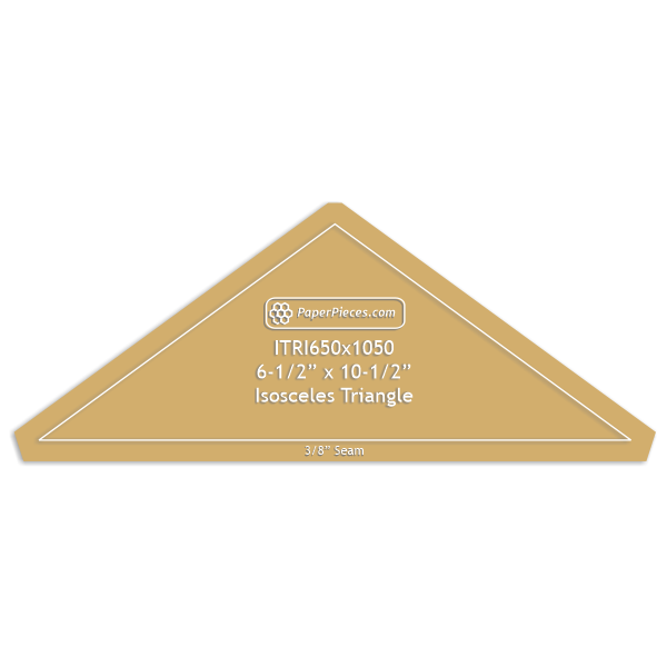 6-1/2" x 10-1/2" - 3/8" Isosceles Triangle Seam Acrylic Template