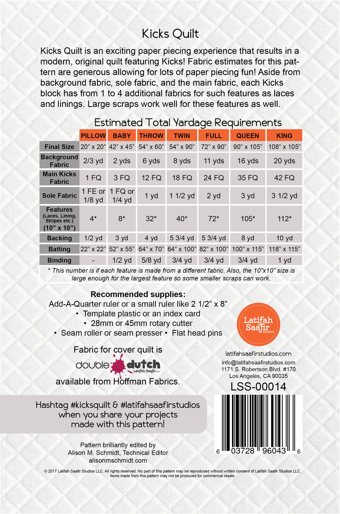 PRE ORDER - Kicks Quilt