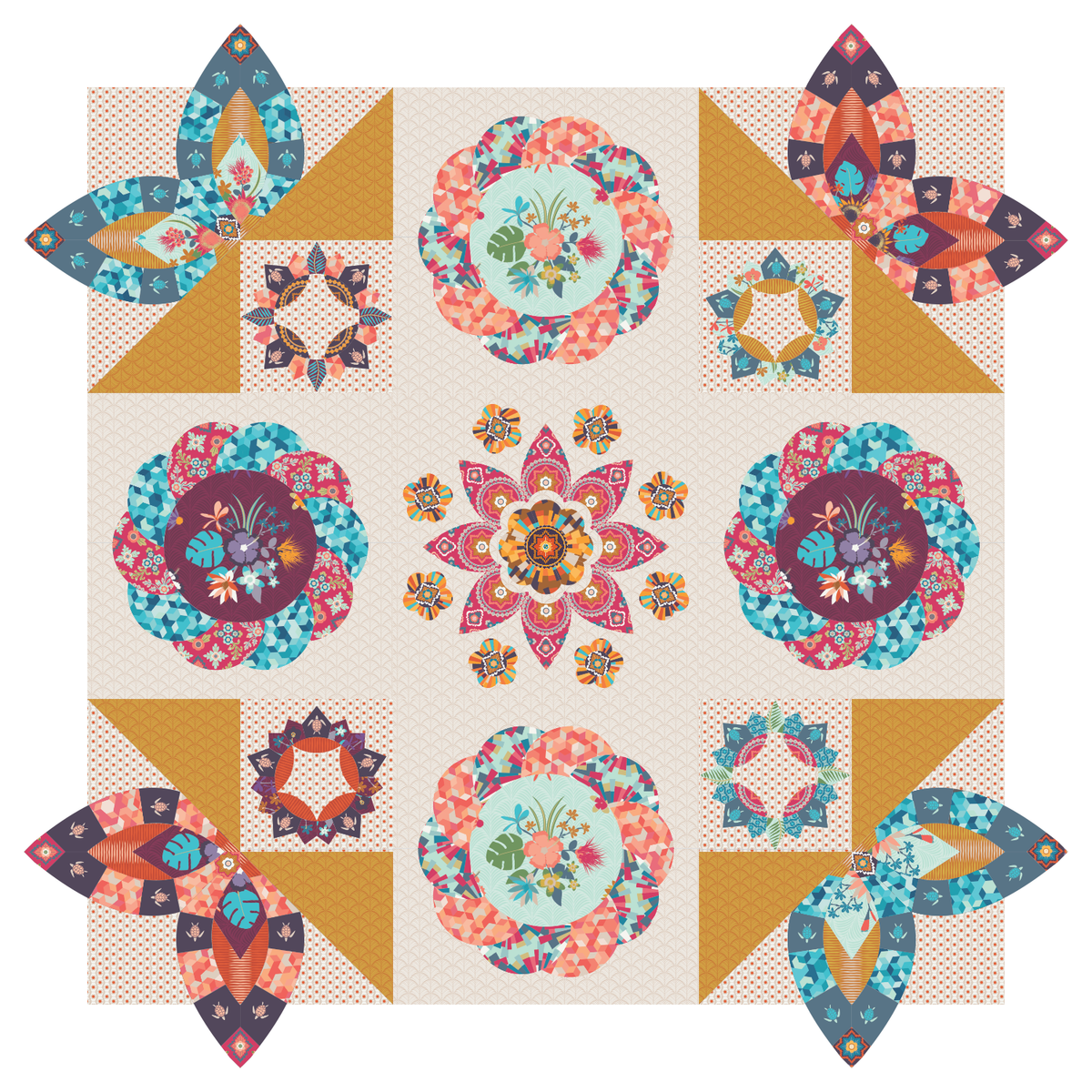 Ohana Quilt by Brimfield Awakening + Mister Domestic Ohana Quilt by Brimfield Awakening + Mister Domestic
