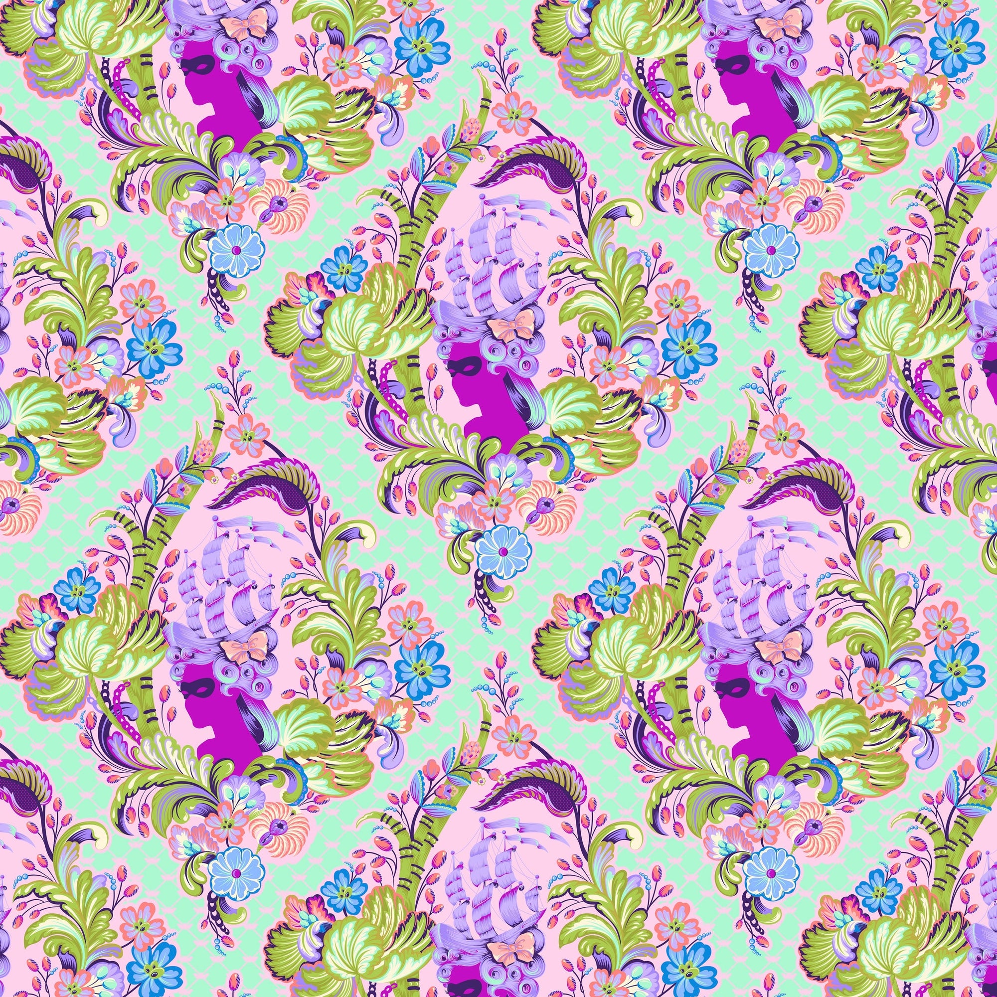 Parisville Deja Vu Cameo Sorbet - Tula Pink - PER QUARTER METRE
