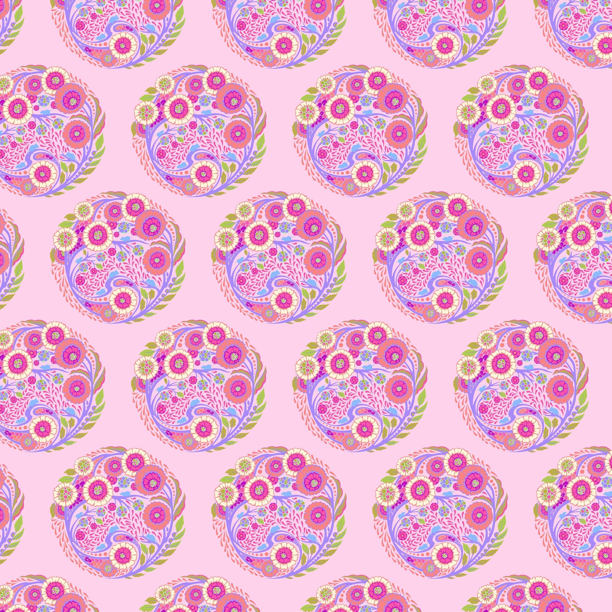 Parisville Deja Vu Topiary Strawberry - Tula Pink - PER QUARTER METRE
