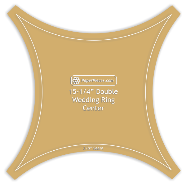 Centre Piece for 15-1/4" Double Wedding Ring - 3/8" Seam Acrylic Template