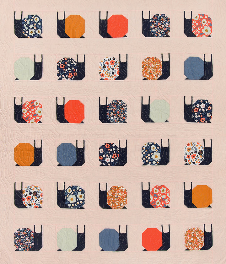 Garden Snails Quilt Printed Pattern