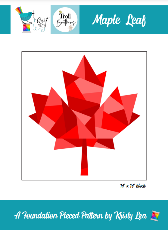 Maple Leaf Paper Pieced Pattern Block PDF Copy - Kristy Lea