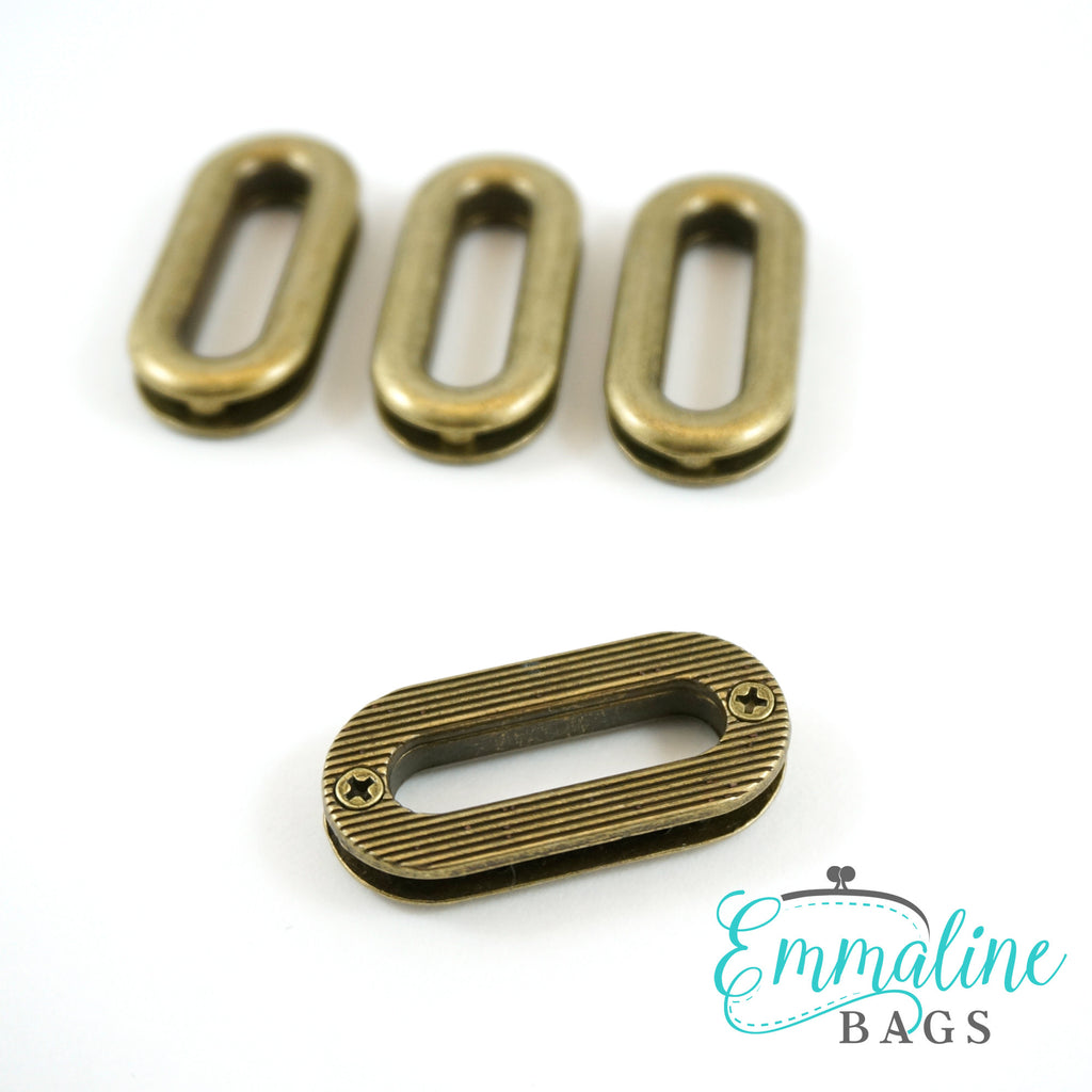 1" Oblong Screw Together Grommets Antique Brass (4 Pack)