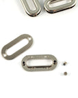 1" Oblong Screw Together Grommets Nickel (4 Pack)