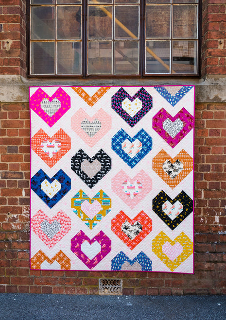 Two Hearts Quilt Paper Pattern