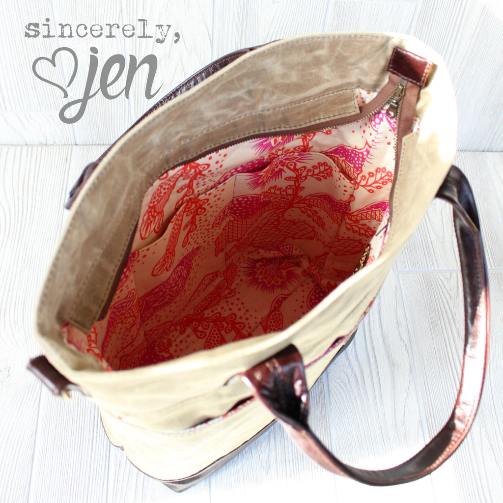 The Waterlily Waxed Canvas Tote
