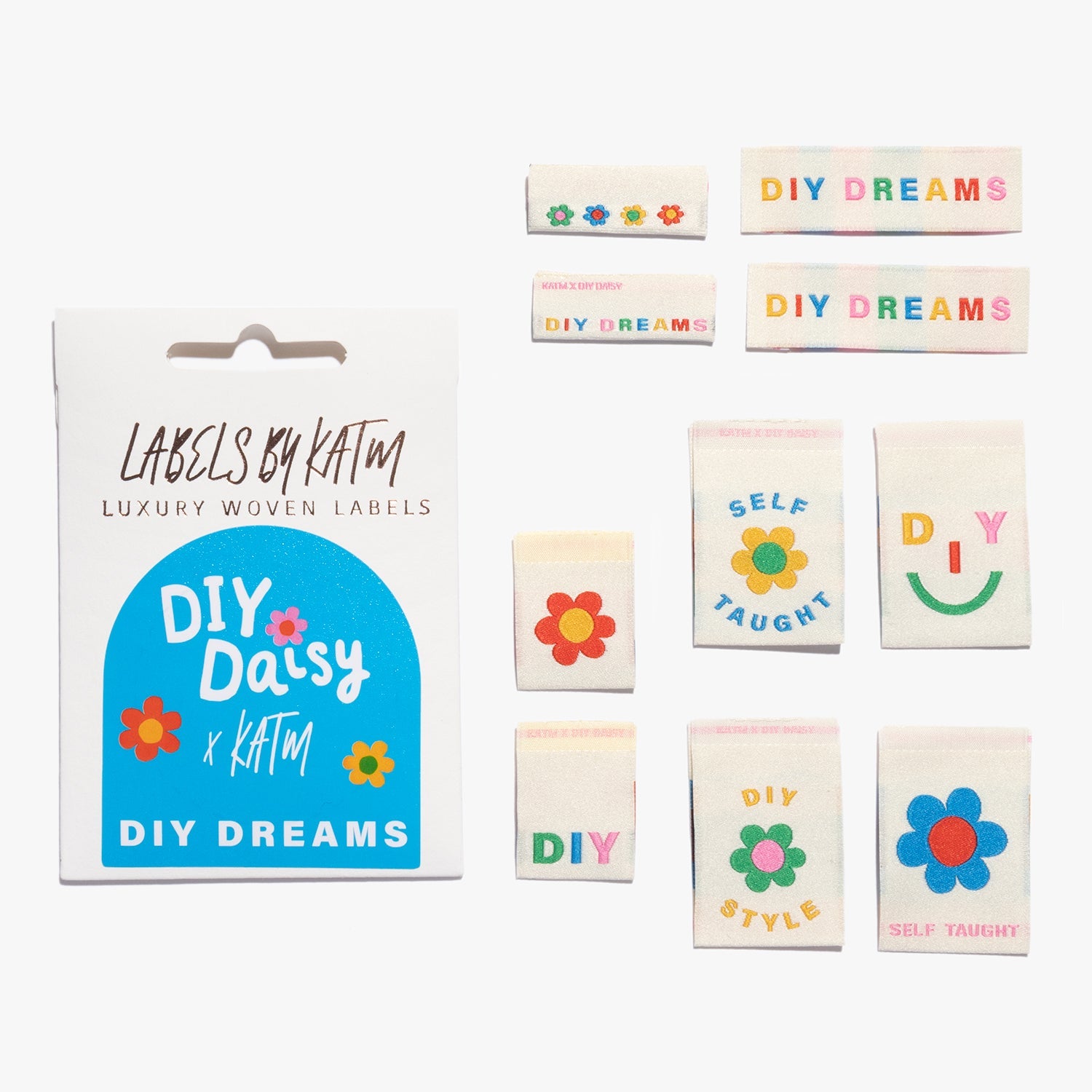 'DIY Dreams' labels by DIY Daisy x KATM - 10 woven labels per pack