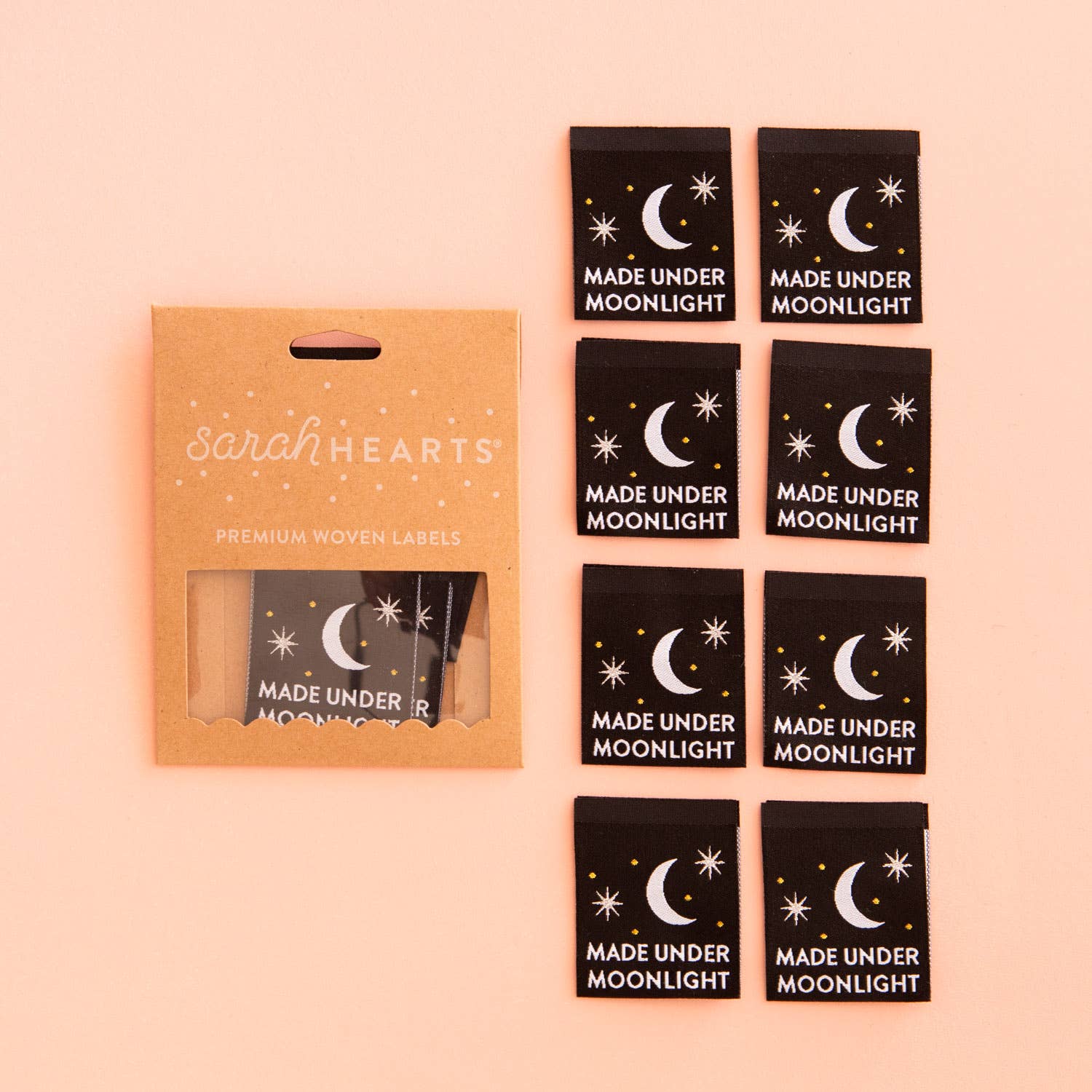 Made Under Moonlight Woven Labels - Sewing Woven Clothing Ta