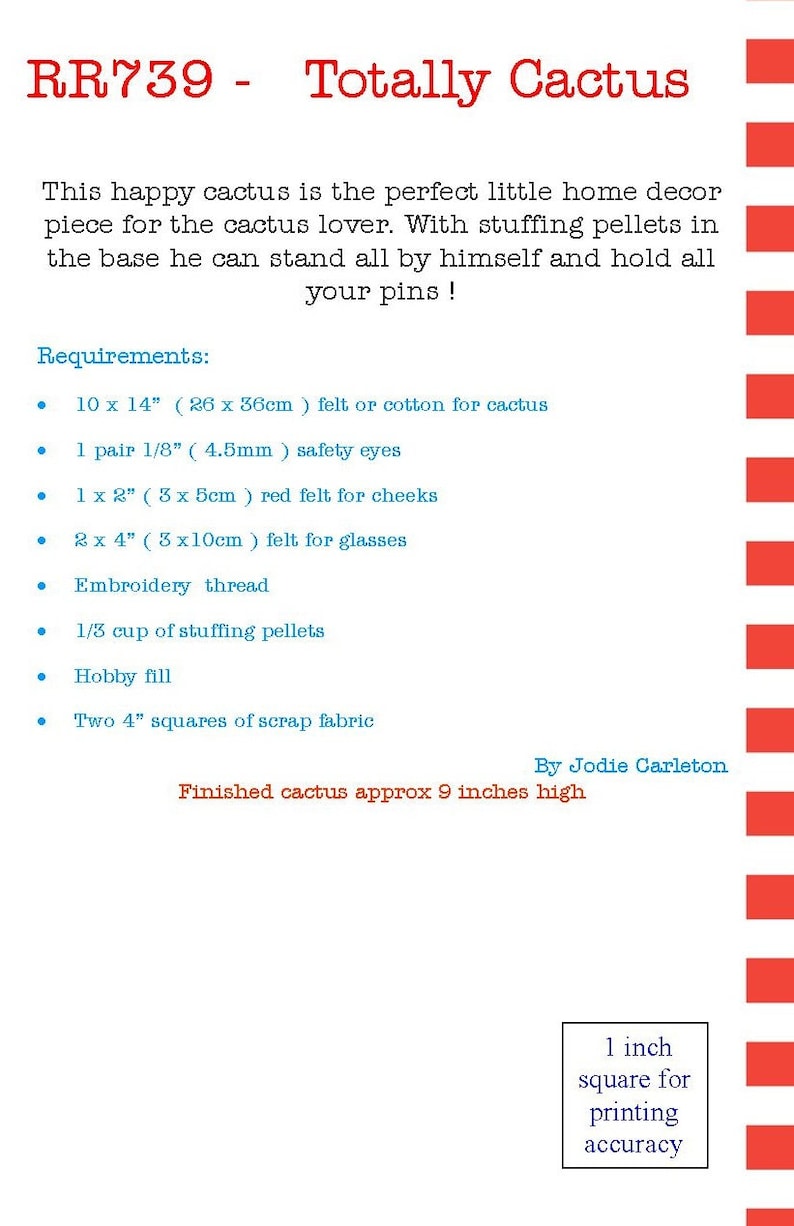 Totally Cactus Paper Pattern