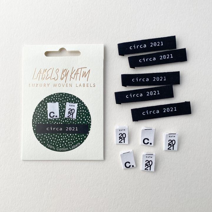 "CIRCA 2021" Dual Pack Cotton Printed Labels