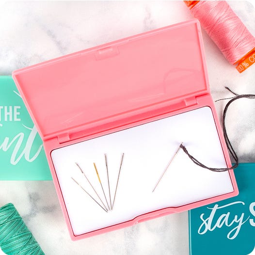 "Stay Sharp" Navy Magnetic Needle Case