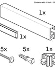 STAS minirail quilt hanging system package - 59" White