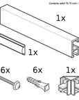 STAS minirail quilt hanging system package - 59" White