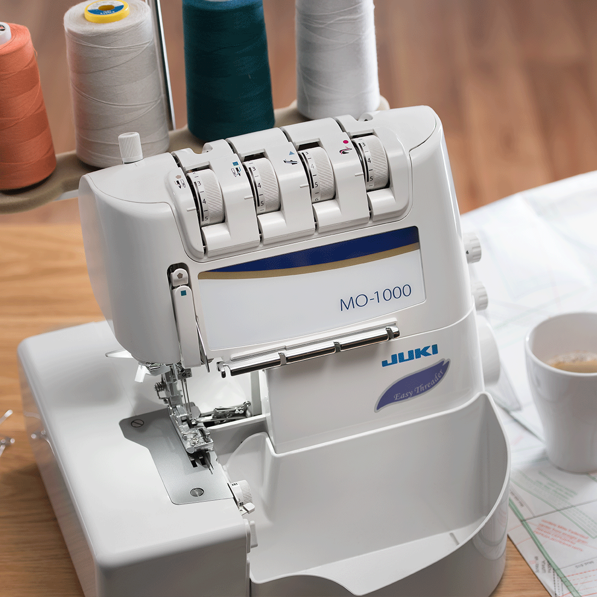Juki MO-1000 2/3/4 Air Threading Overlock with Differential Feed and Rolled Hem