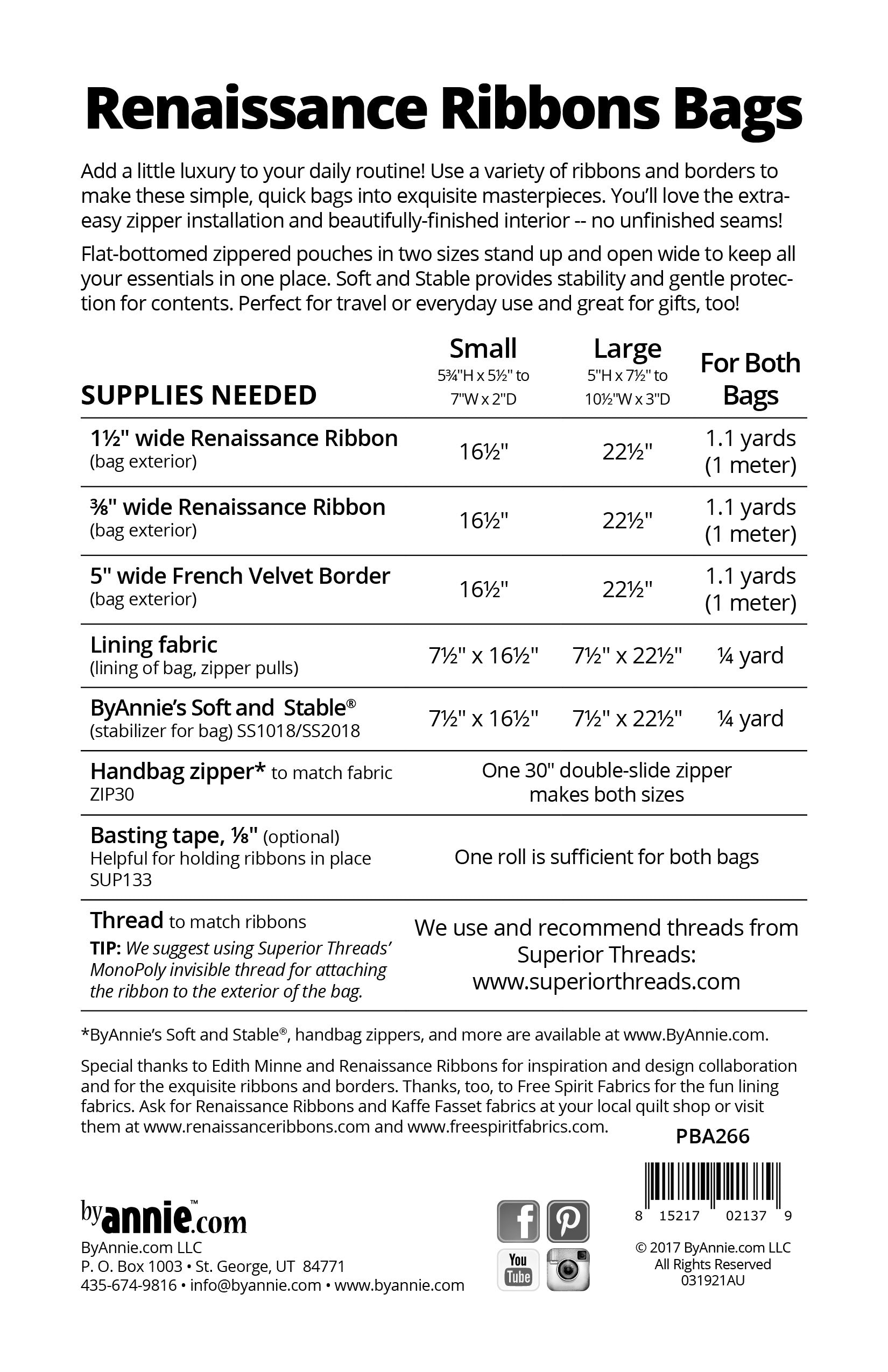 Renaissance Ribbons Bags - By Annie