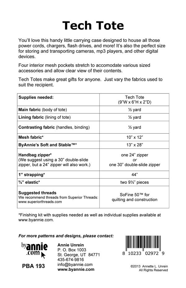 Tech Tote - By Annie