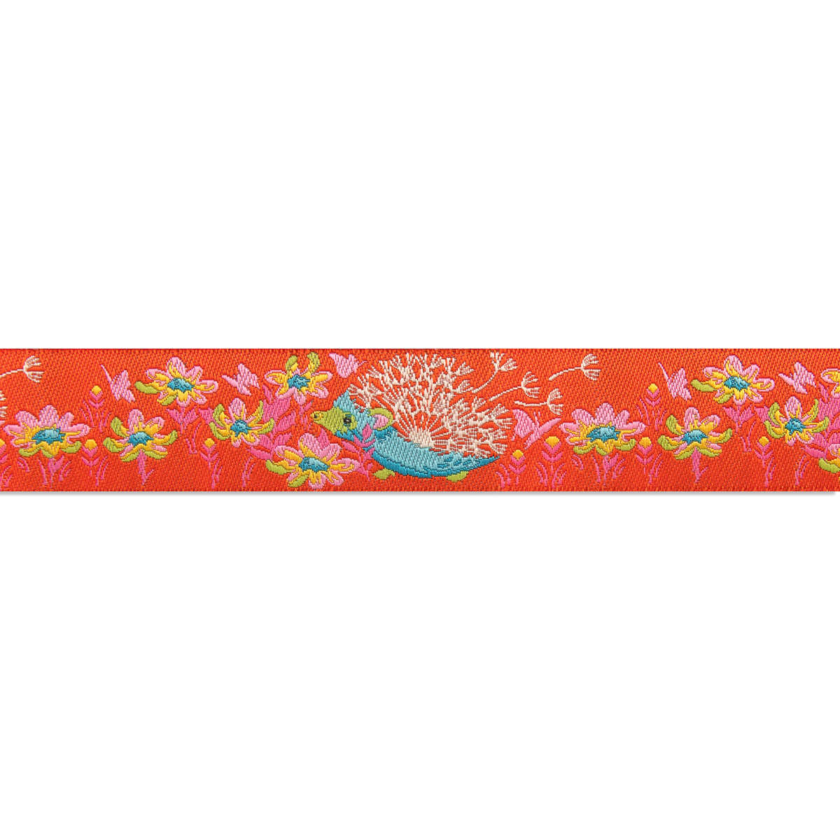 Who's Your Dandy Orange 7/8"- Glow Tula Pink Tiny Beasts - PRICE PER QUARTER METRE
