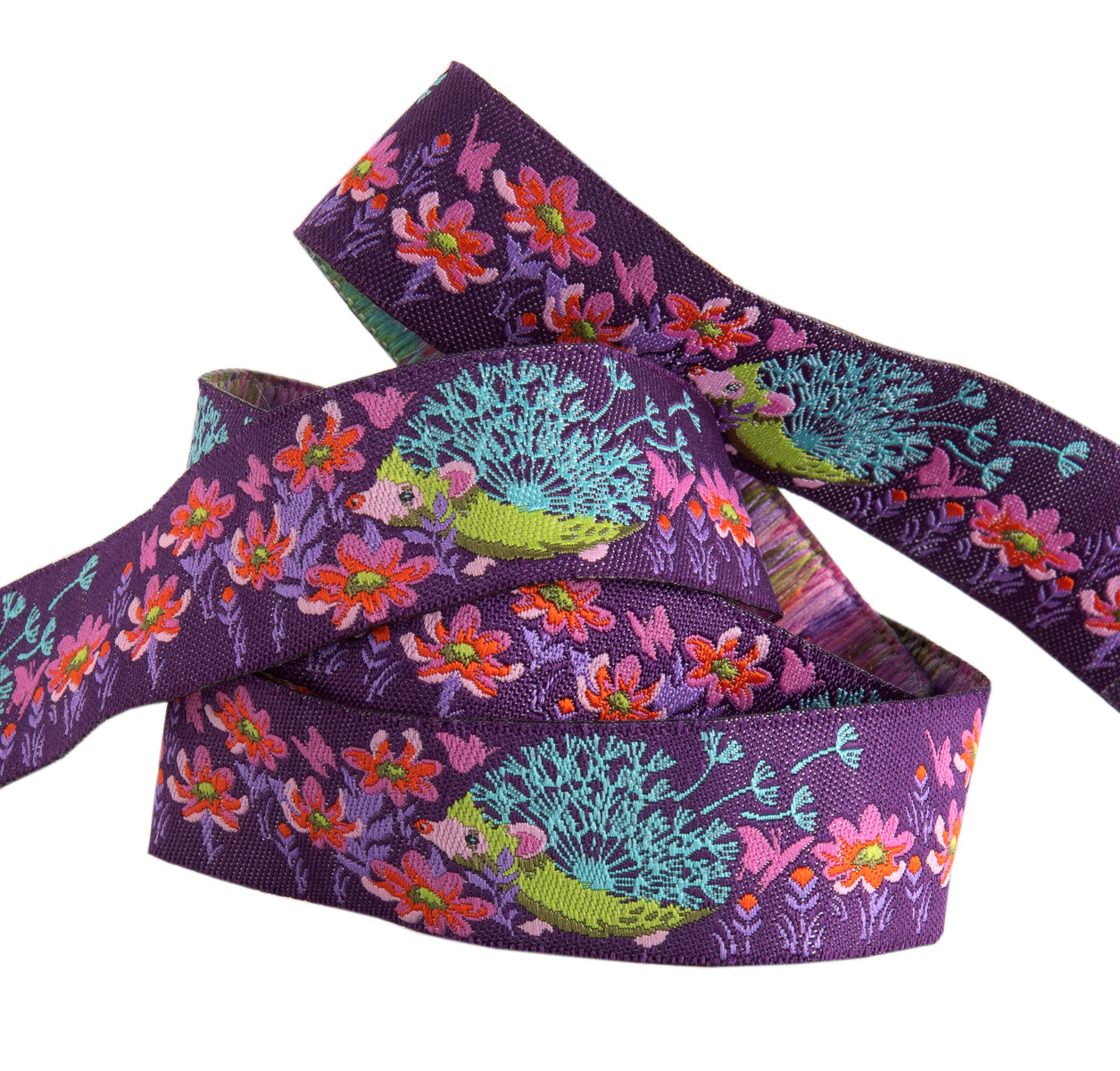 Who's Your Dandy Purple 7/8"- Glimmer Tula Pink Tiny Beasts - PRICE PER QUARTER METRE