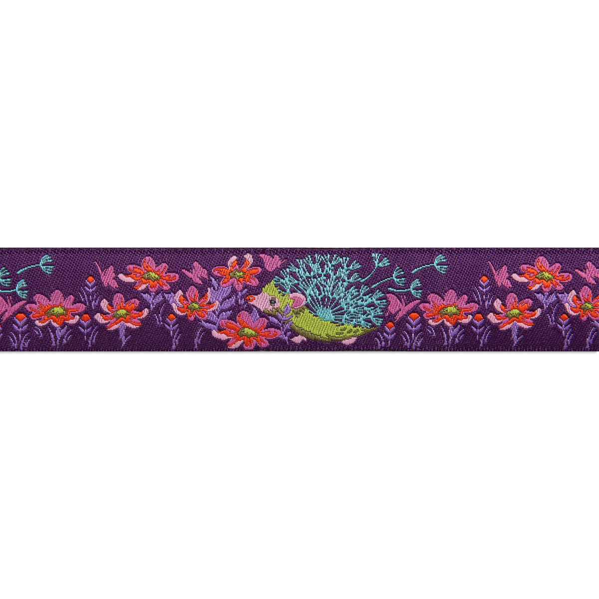Who's Your Dandy Purple 7/8"- Glimmer Tula Pink Tiny Beasts - PRICE PER QUARTER METRE
