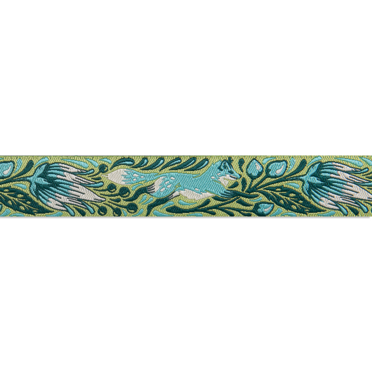 Out Foxed Green 7/8"- Glow Tula Pink Tiny Beasts - PRICE PER QUARTER METRE