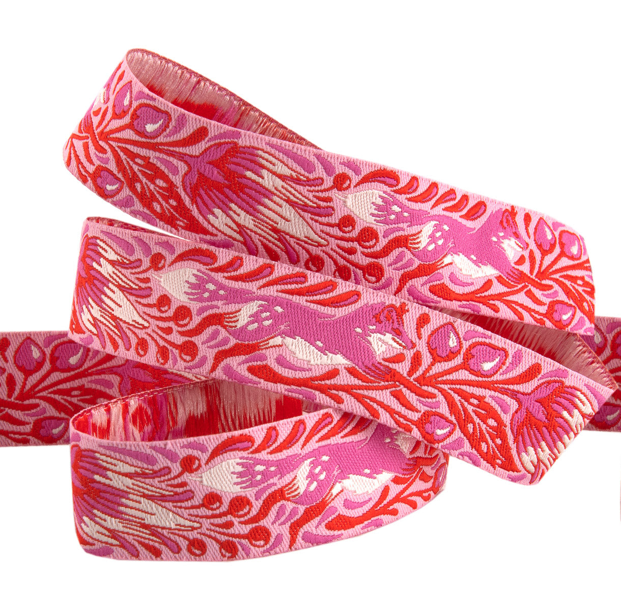 Out Foxed Pink 7/8"- Glimmer Tula Pink Tiny Beasts - PRICE PER QUARTER METRE
