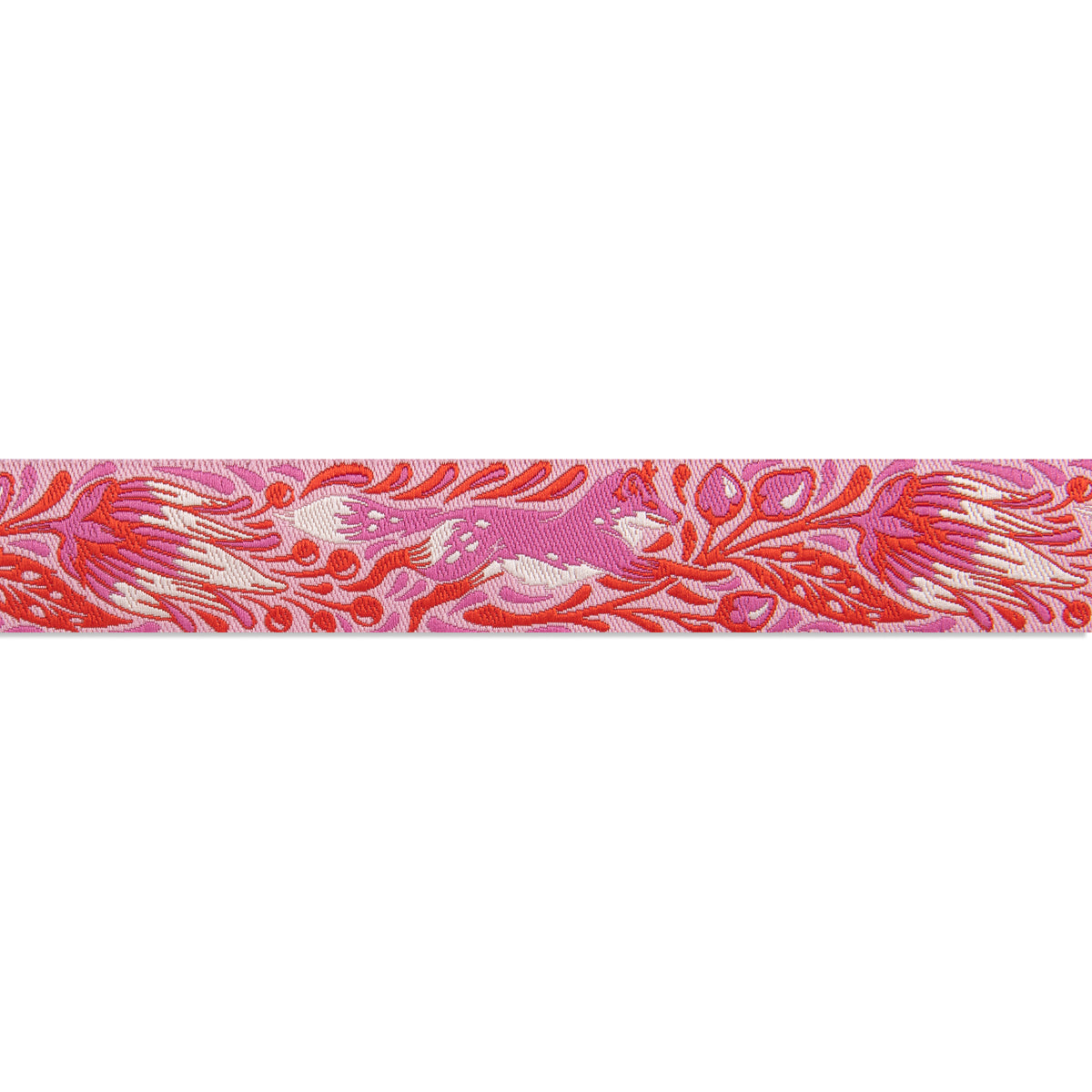 Out Foxed Pink 7/8"- Glimmer Tula Pink Tiny Beasts - PRICE PER QUARTER METRE