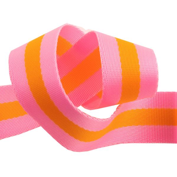 Orange Fizz - 1.5" - Tula Pink Webbing - PER QUARTER METRE