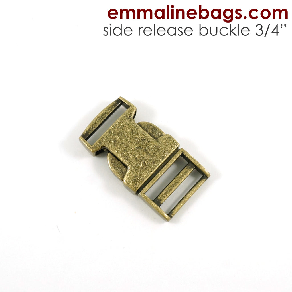 Side Release Buckle: 3/4&quot; (25 mm) Antique Brass