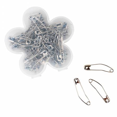 Curved Safety Pins in a Flower Case 75ct