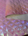 Iridescent Crosshatch Vinyl Peacock 18"x 53" - SOLD PER ROLL