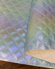 Iridescent Crosshatch Vinyl Magic Mint 18"x 53" - SOLD PER ROLL