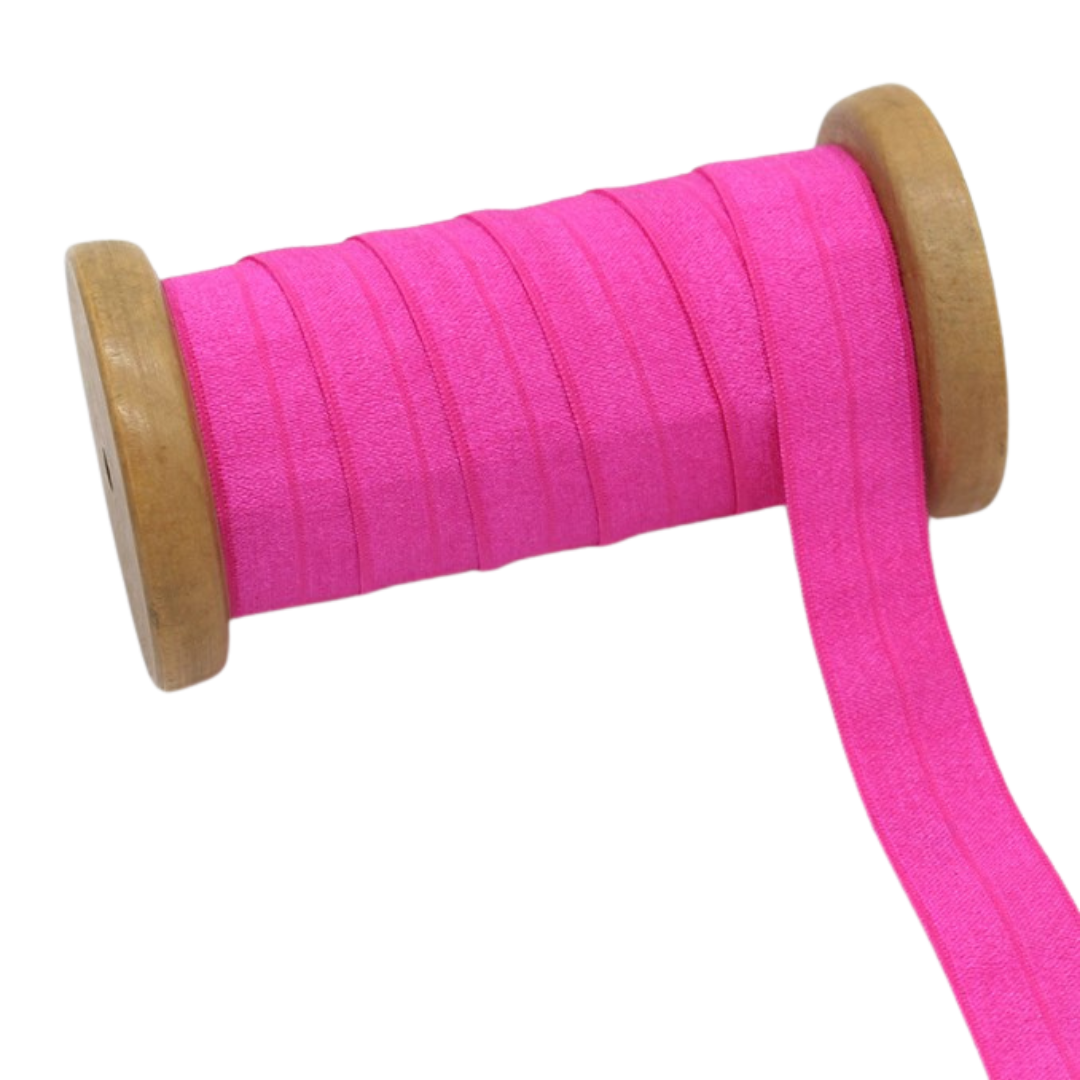 Fold-over Elastic 3/4in Shocking Pink - FULL ROLL