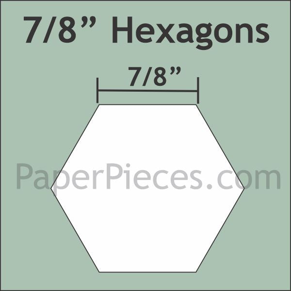 7/8&quot; Hexagon - 3/8&quot; Windowed Seam Acrylic Template