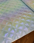 Iridescent Crosshatch Vinyl Magic Mint 18"x 53" - SOLD PER ROLL