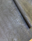 Vintage Embossed Floral Vinyl Black 18"x 53" - SOLD PER ROLL