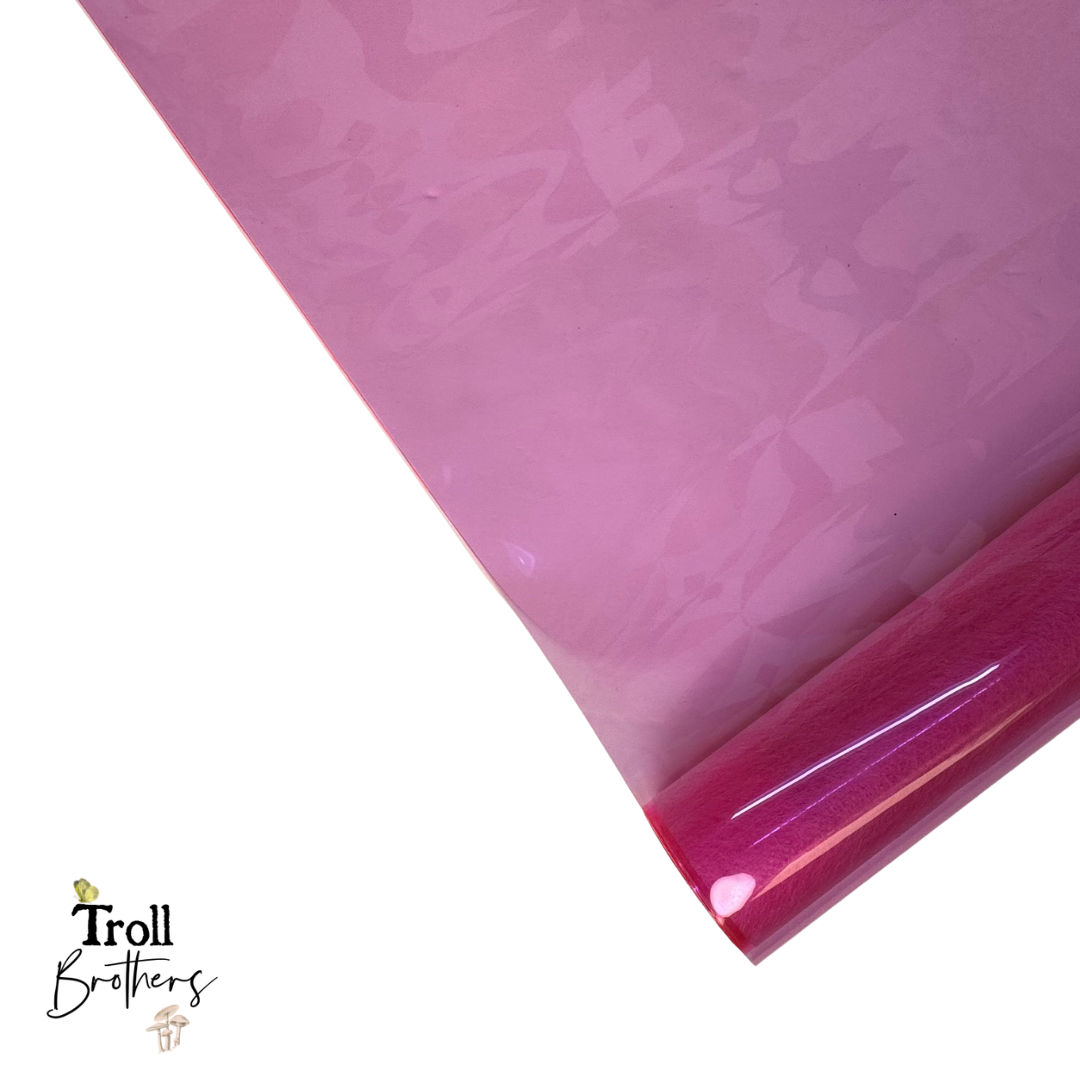 Transparent Jelly Vinyl Flamingo 18&quot;x 53&quot; - SOLD PER ROLL