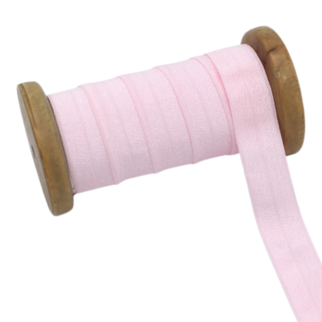 Fold-over Elastic 3/4in Pearl Pink - FULL ROLL