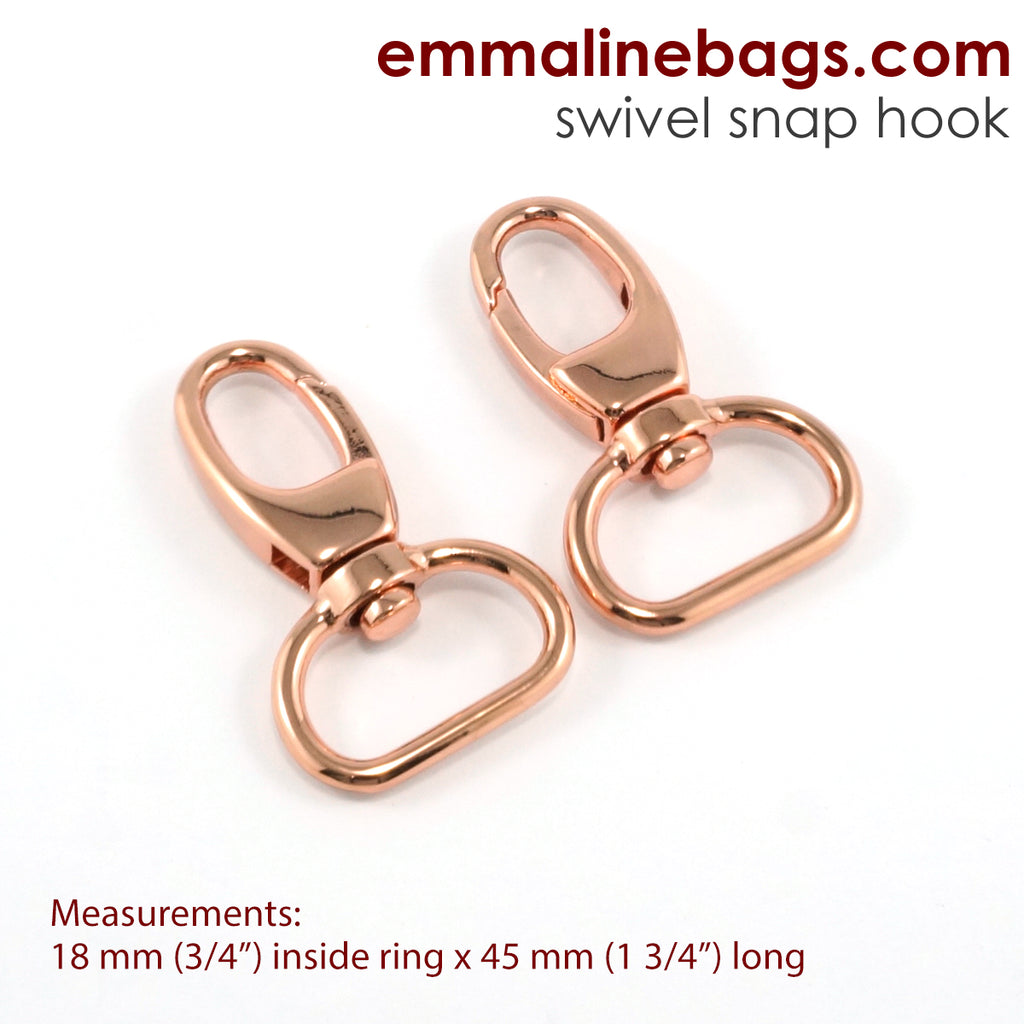 Swivel Snap Hook 3/4&quot; (20 mm) in Rose Gold/Copper (2 Pack)